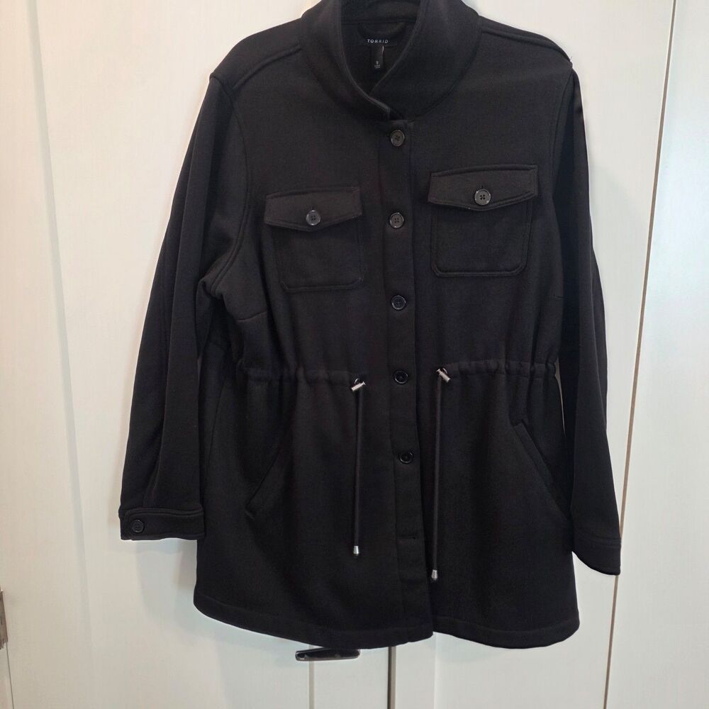 Black Torrid Size 3 Drawstring Jacket